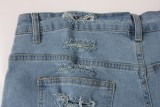 Plus Size 5XL Denim Ripped Hole Flared Jeans HSF-2397