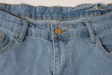 Plus Size 5XL Denim Ripped Hole Flared Jeans HSF-2397