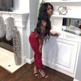 Sexy Lace Up Ruched Tight Tube Jumpsuits GLF-8124