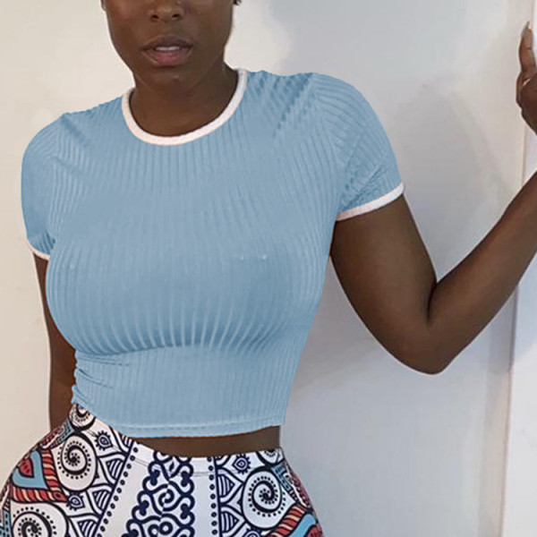 Casual Solid Short Sleeve O Neck T Shirts GLF-8123