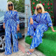  Plus Size Loose Fashion Casual Printed Long Sleeve Pants 2 Piece Set NNWF-7043