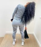Casual Printed Long Sleeve Two Piece Pants Set LSD-9062