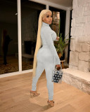 Casual Solid Long Sleeve Zipper Two Piece Sets LSD-9090