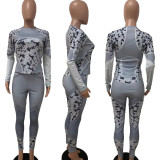 Casual Printed Long Sleeve Two Piece Pants Set LSD-9062
