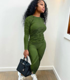 Casual Printed Long Sleeve Two Piece Pants Set LSD-9062