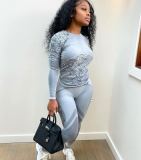 Casual Printed Long Sleeve Two Piece Pants Set LSD-9062