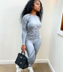 Casual Printed Long Sleeve Two Piece Pants Set LSD-9062