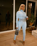 Casual Solid Long Sleeve Zipper Two Piece Sets LSD-9090