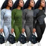 Casual Printed Long Sleeve Two Piece Pants Set LSD-9062