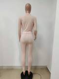 Casual Solid Long Sleeve Zipper Two Piece Sets LSD-9090