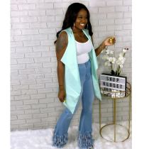Plus Size Denim Tassel Jeans LSD-8679