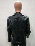 PU Leather Full Sleeve Zipper Jacket Coat LSD-8246