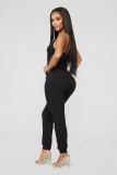 Solid Ribbed Sleeveless Spaghetti Strap Jumpsuits LSD-8826