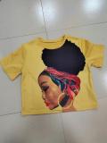 Character Printed Short Sleeve O Neck T-Shirt Tops LSD-8309