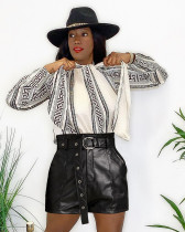 Casual PU Leather Shorts With Belt LSD-8578