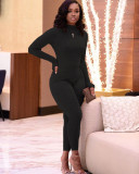 Solid Long Sleeve Two Piece Pants Set LM-8217