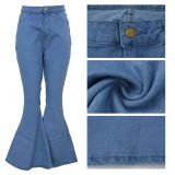 Plus Size Fat MM Denim Flared Jeans HSF-2295