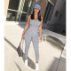 Sexy Solid Spaghetti Strap Slim Jumpsuits MDF-5212