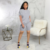 Solid T Shirt And Shorts Two Piece Sets SMR-9683_1