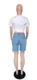 Sexy Hole Fringed Jeans Shorts HMS-5309
