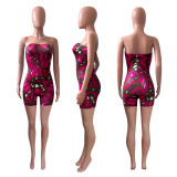 Sexy Printed Off Shoulder Tight Tube Rompers NIK-212