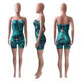 Sexy Printed Off Shoulder Tight Tube Rompers NIK-212