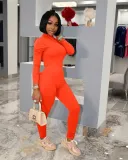 Casual Solid Long Sleeve Bodysuit+Pants 2 Piece Sets LM-8218