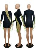 Sexy Lace Up Hollow Out Long Sleeve Mini Club Dress SXF-2102105