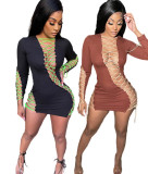 Sexy Lace Up Hollow Out Long Sleeve Mini Club Dress SXF-2102105