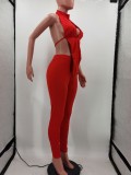 Sexy Solid Halter Crop Top And Pants 2 Piece Sets TK-6151