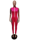 Sexy Sleeveless Zipper Ruched Hollow Jumpsuits MEM-8331