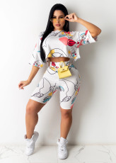 Casual Printed Two Piece Short Sets BS-1249