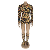 Sexy Printed Long Sleeve Rompers With Stocking OMY-0001