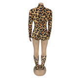 Sexy Printed Long Sleeve Rompers With Stocking OMY-0001