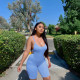 Sexy Solid Sleeveless Skinny Strap Rompers HMS-5435