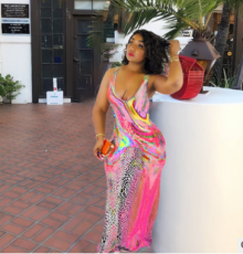 Colorful Printed Straps Long Maxi Dress YH-5027