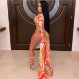 Sexy Fashion Printed Swimsuit Cloak 2 Piece set OLYF-6034