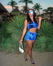 Sexy Velvet Tube Top And Shorts Two Piece Suits LSL-6414