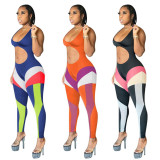 Sexy Printed Sleeveless One Piece Jumpsuit MEM-8339