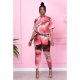Tie Dye Print T Shirt Pencil Pants Two Piece Suits HMS-5433