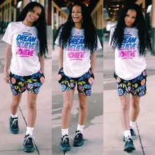 Casual Printed T Shirt And Shorts Two Piece Sets GLF-8116