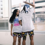 Casual Printed T Shirt And Shorts Two Piece Sets GLF-8116