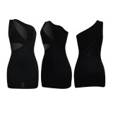 Sexy Hollow Out Off Shoulder Bodycon Club Dress FENF-093