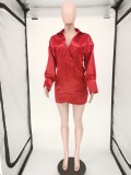 Sexy Deep V Neck Long Sleeve Mini Dress WSM-5225