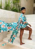 Floral Print Beach Bikinis 3pcs Swimsuit TR-1111