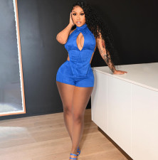 Sexy Solid Halter Top And Shorts Two Piece Sets YIBF-6046