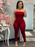 Solid Off Shoulder Tight Tube Jumpsuits WSM-5228