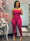Solid Off Shoulder Tight Tube Jumpsuits WSM-5228