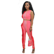 Sexy Contrast Color Vest And Pants Two Piece Sets XYF-9082