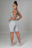 Casual Sports Patchwork Two Piece Shorts Set TK-6155